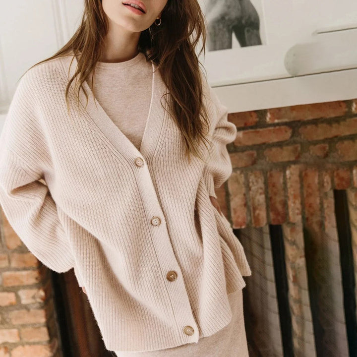 Women's Oversized Button Front Knit Cardigan