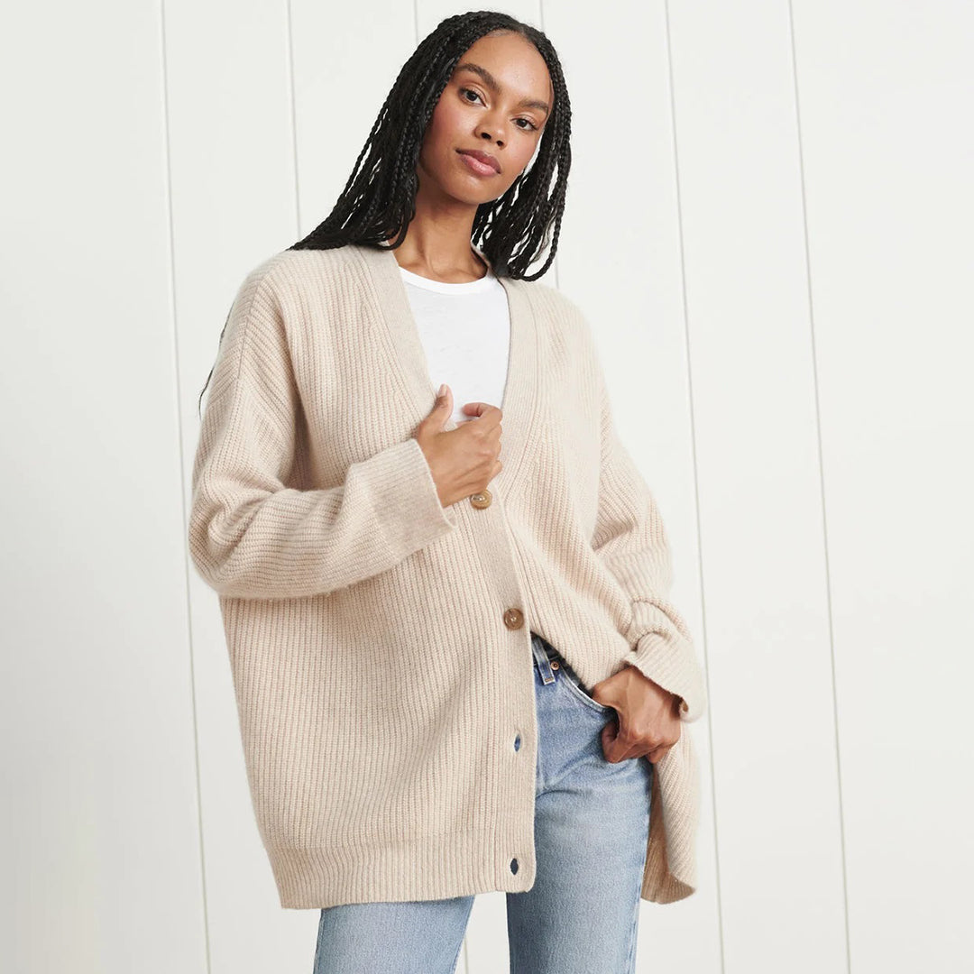 Women's Oversized Button Front Knit Cardigan