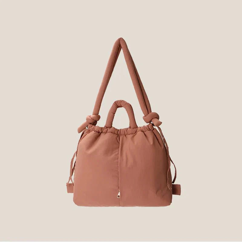 Women's Padded Tote Bag with Handle and Drawstring Closure