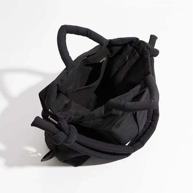 Women's Padded Tote Bag with Handle and Drawstring Closure