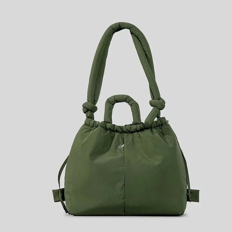 Women's Padded Tote Bag with Handle and Drawstring Closure