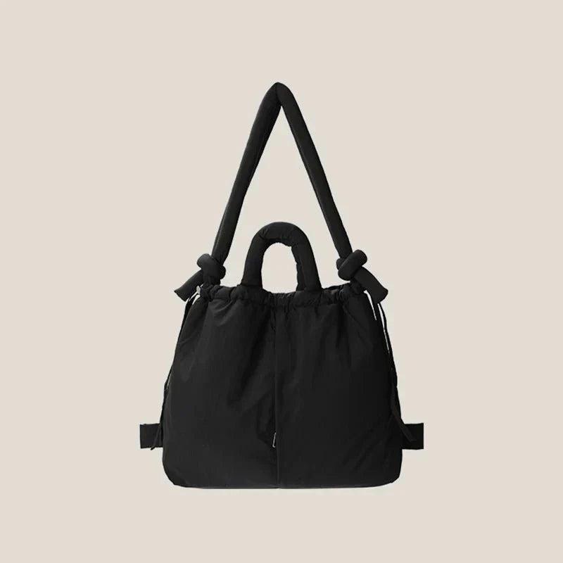 Women's Padded Tote Bag with Handle and Drawstring Closure