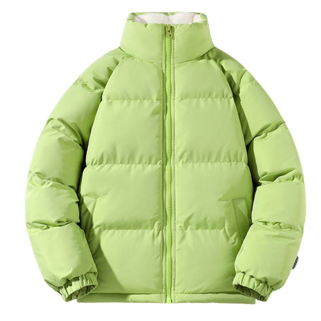 Men's Padded Winter Short Jacket with Full Zip and Raised Collar