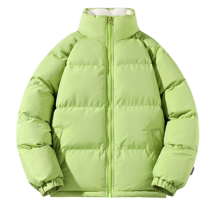 Men's Padded Winter Short Jacket with Full Zip and Raised Collar