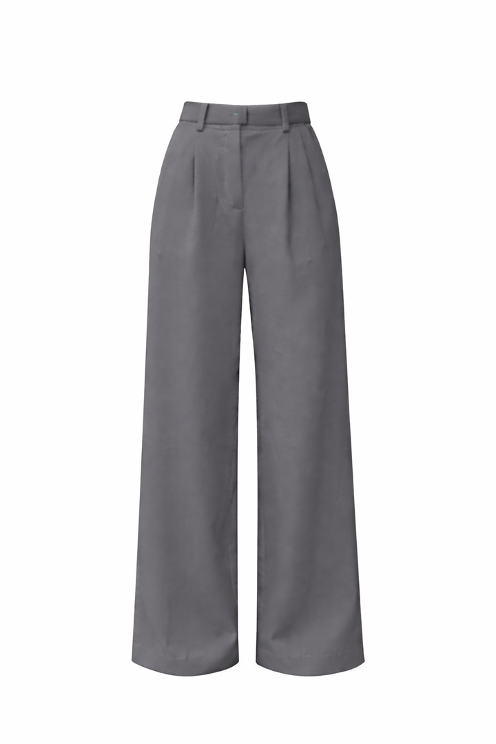 Women's Pleated Wide Leg Trouser Pantswith Front Crease Detail