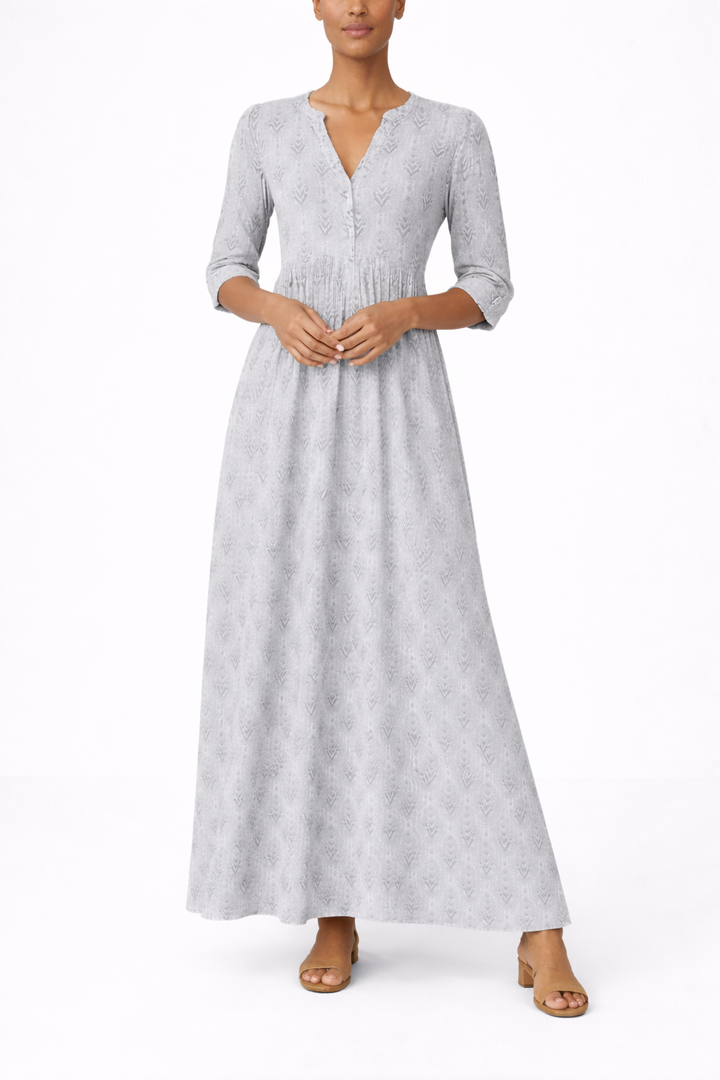 Women's Printed Half Sleeve Loose Maxi Dress