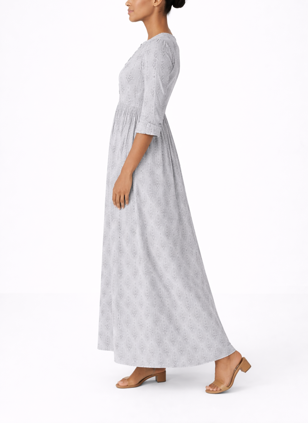 Women's Printed Half Sleeve Loose Maxi Dress