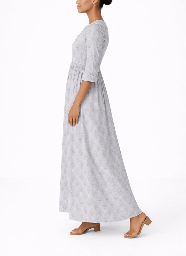 Women's Printed Half Sleeve Loose Maxi Dress