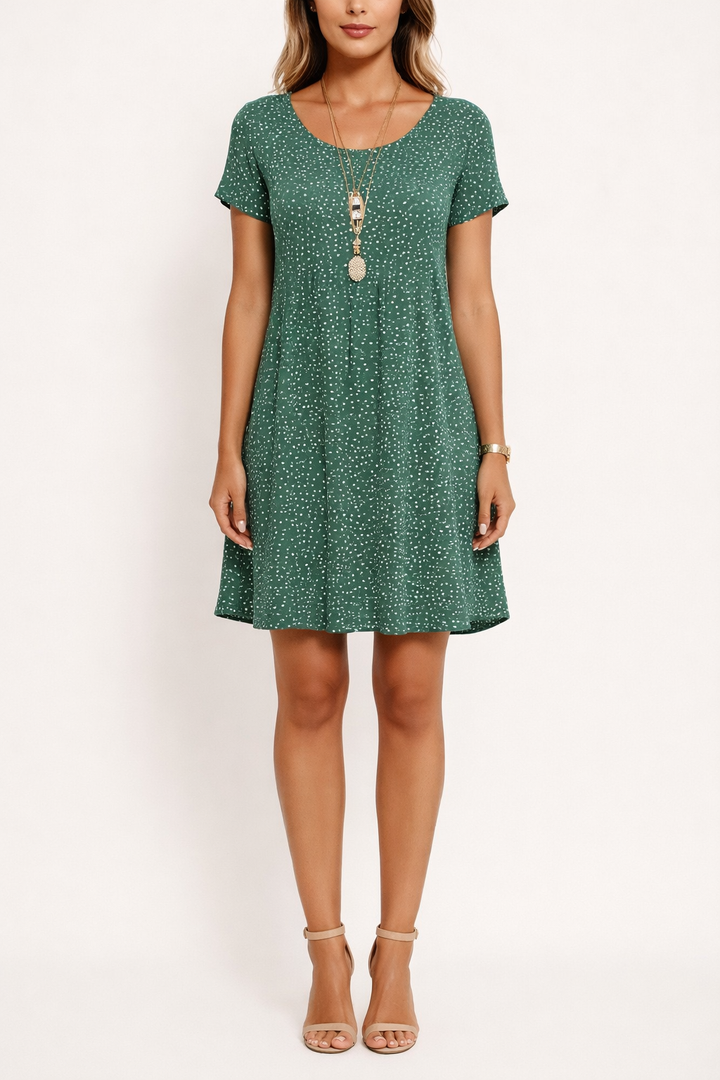 Women's Printed Short Sleeve Mini Dress