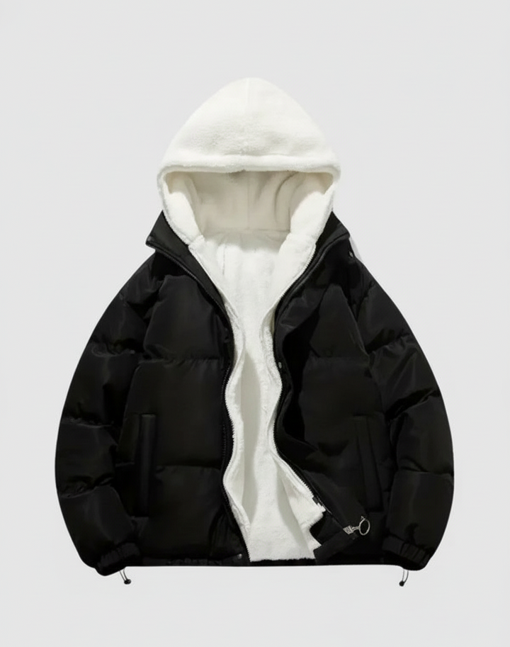 Women's Quilted Hooded Jacket With Padded Panels