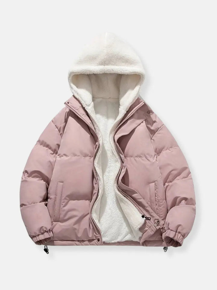 Women's Quilted Hooded Jacket With Padded Panels