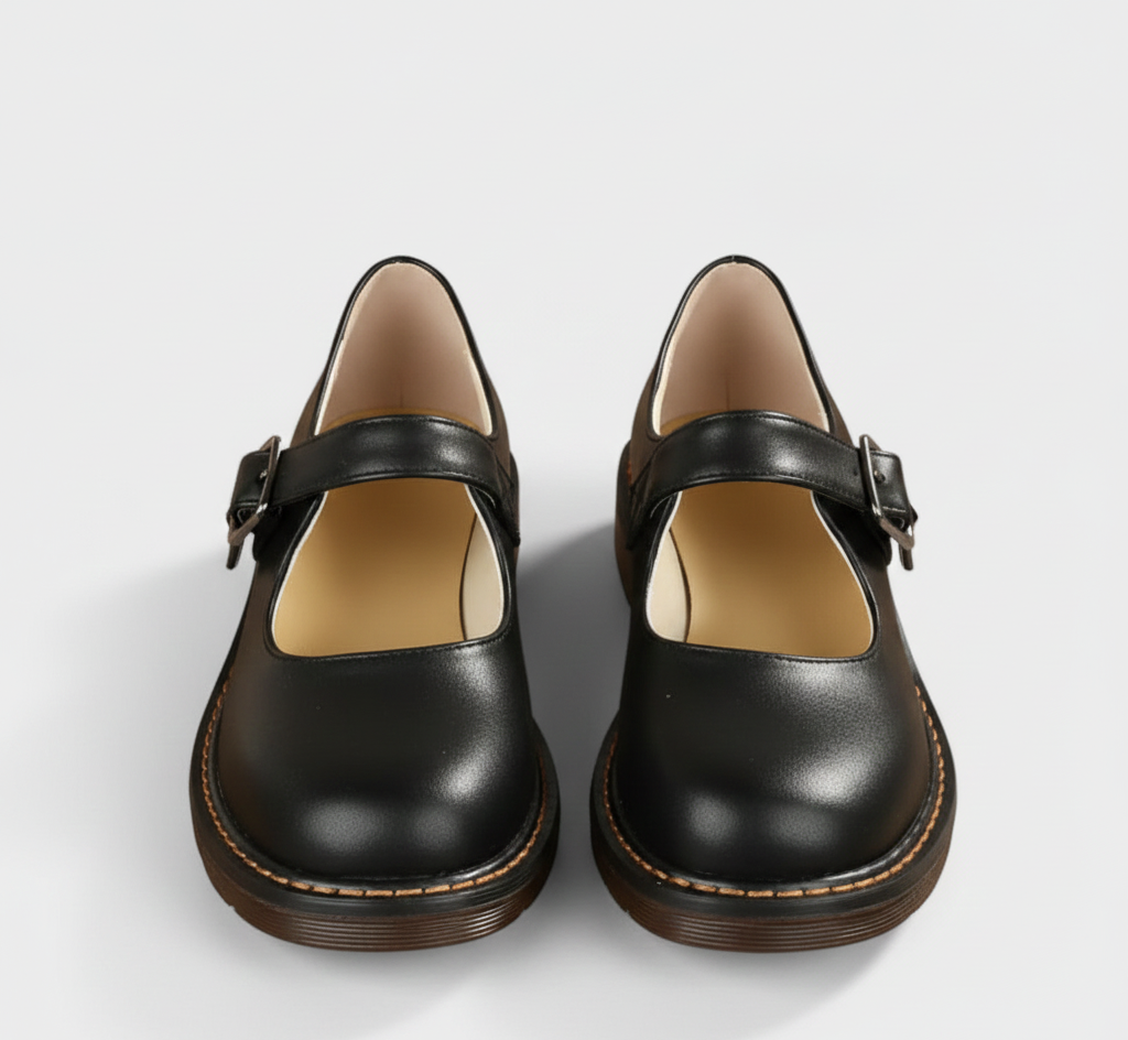Women’s Round Toe Buckle Strap Flat Mary Jane Pumps