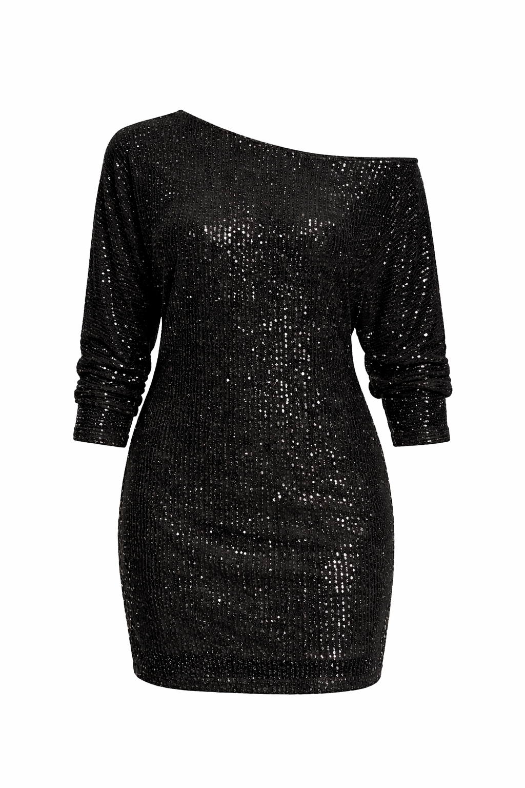 Women's Sequin Long Sleeve Off Shoulder Mini Dress