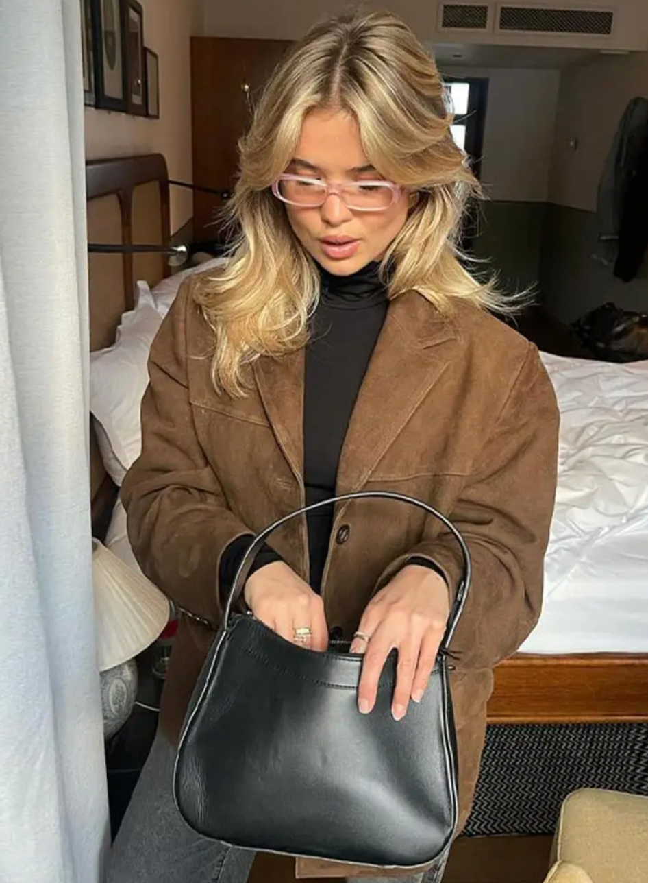 Women’s Oversized Short Coat with Wide Lapel and Button Front