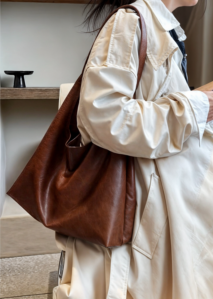 Women's Shoulder Bag with Single Strap and Large Open Design
