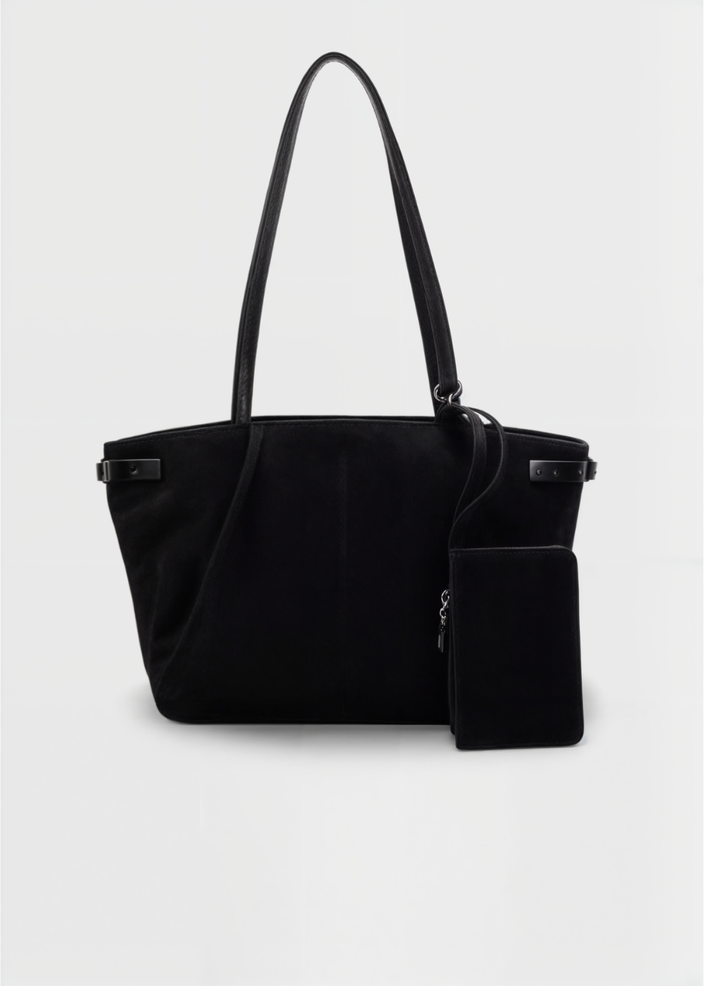 Women's Shoulder Tote Bag with Double Handles and Small Pouch