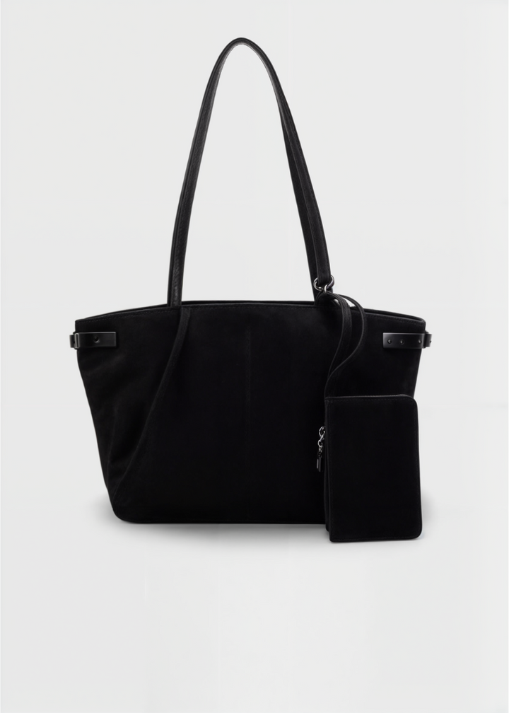 Women's Shoulder Tote Bag with Double Handles and Small Pouch