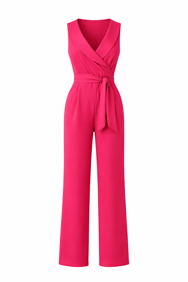 Women's Sleeveless Wide Leg One Piece Jumpsuit