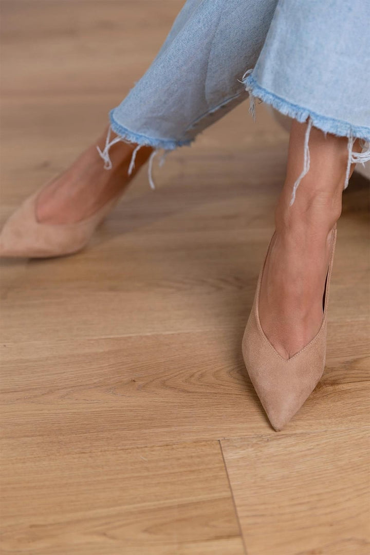 Women's Slingback Heels with Pointed Toe and Slim Heel