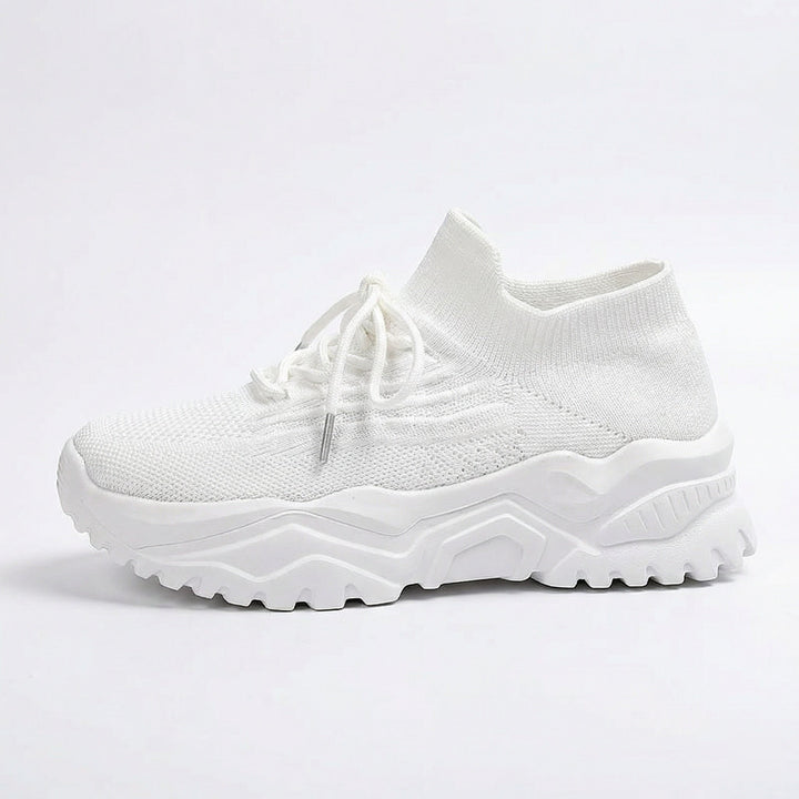 Women's Trainers with Knit Upper and Lace Front