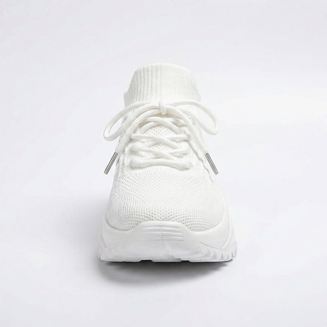 Women's Trainers with Knit Upper and Lace Front