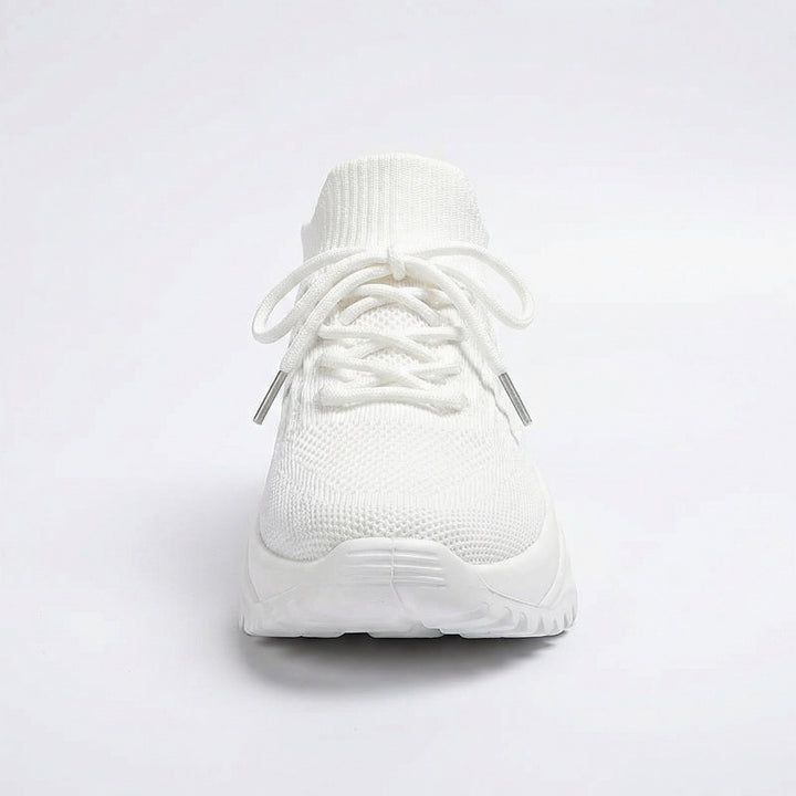 Women's Trainers with Knit Upper and Lace Front