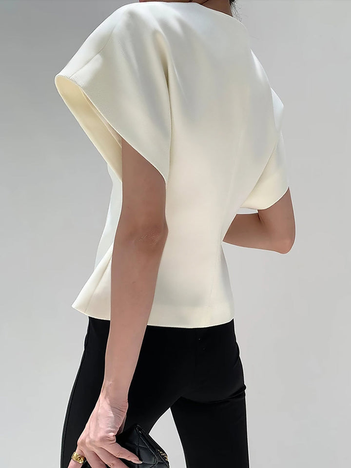 Women's V-Neck Button Down Sleeveless Blouse