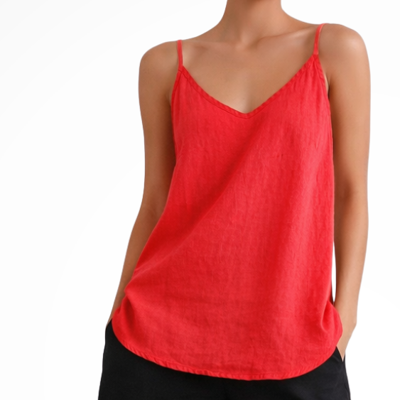 Women’s V Neck Cami Blouse with Thin Strap