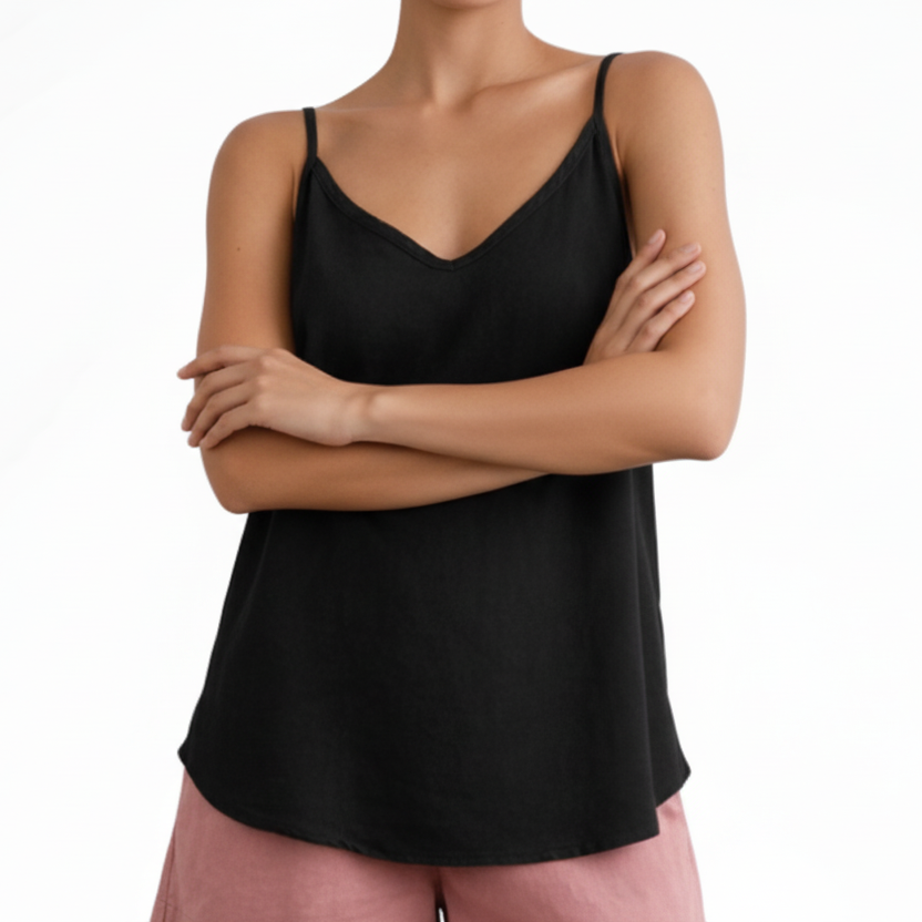 Women’s V Neck Cami Blouse with Thin Strap