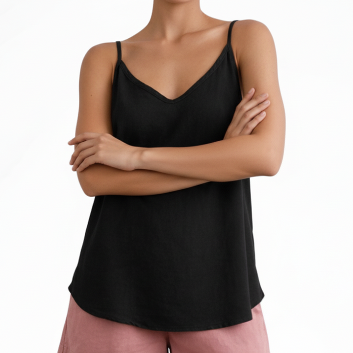 Women’s V Neck Cami Blouse with Thin Strap