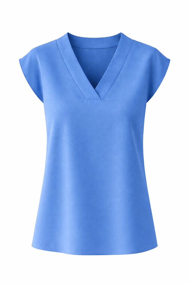 Women's V Neck Short Sleeve Blouse