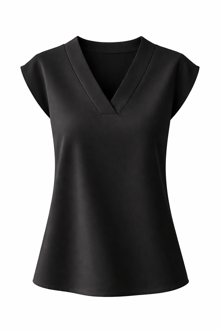 Women's V Neck Short Sleeve Blouse