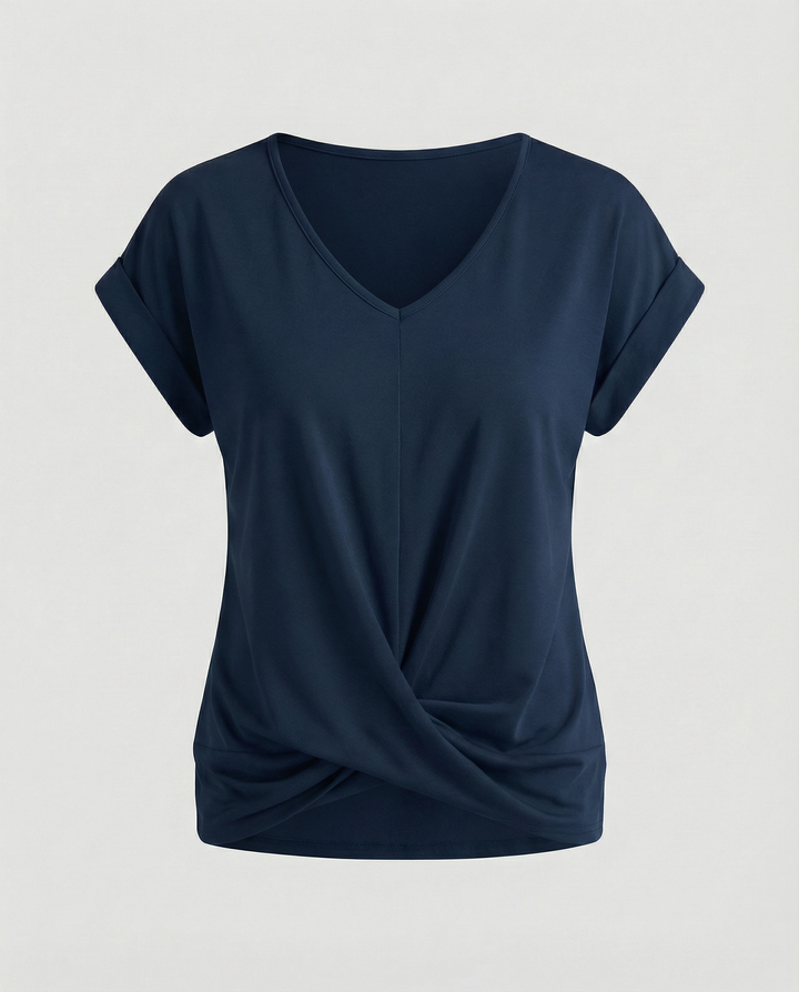 Women's V Neck Short Sleeve Blouse