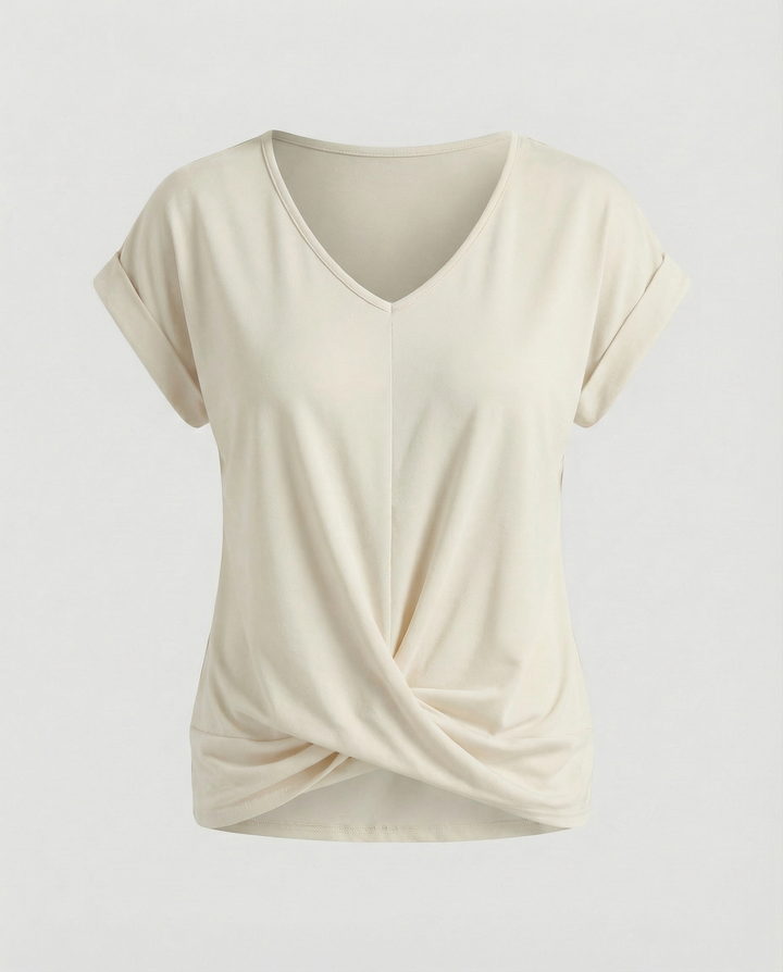 Women's V Neck Short Sleeve Blouse