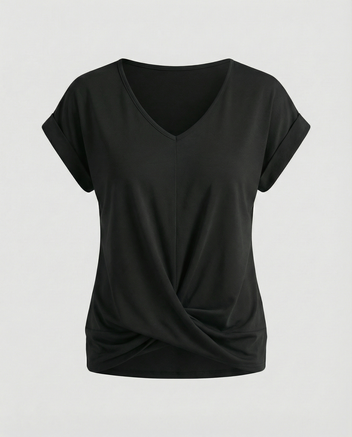 Women's V Neck Short Sleeve Blouse