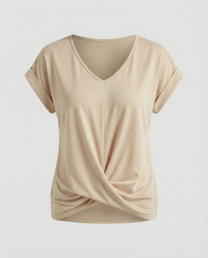Women's V Neck Short Sleeve Blouse