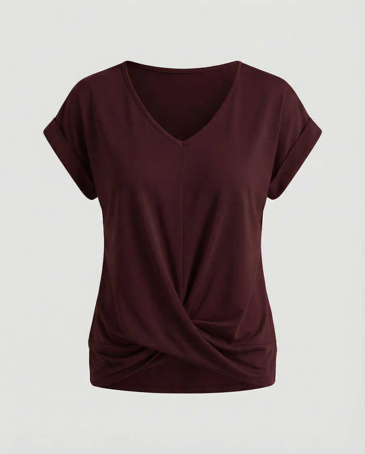 Women's V Neck Short Sleeve Blouse
