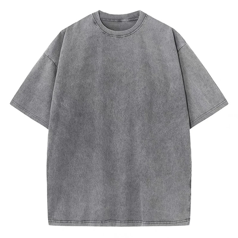 Women's Washed Oversized T-shirt with Round Neck