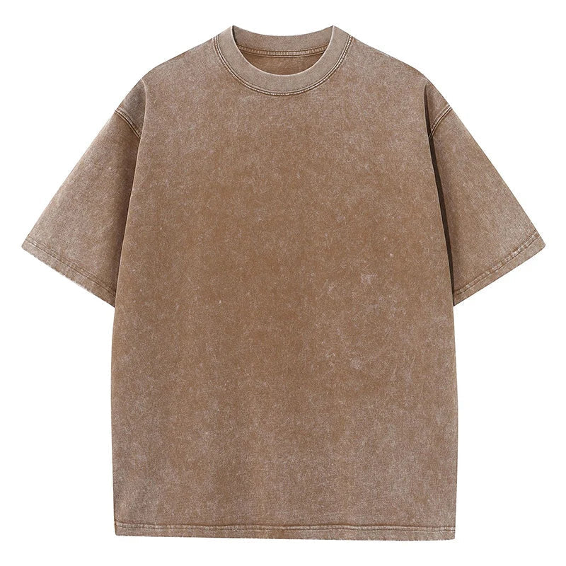 Women's Washed Oversized T-shirt with Round Neck