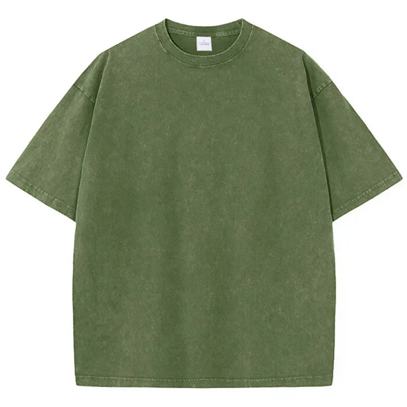Women's Washed Oversized T-shirt with Round Neck
