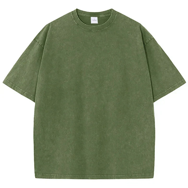 Women's Washed Oversized T-shirt with Round Neck