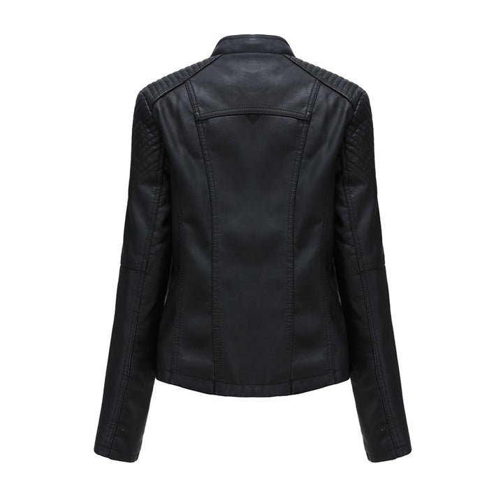 Women's Wide Lapel Thin Jacket with Vertical Zip